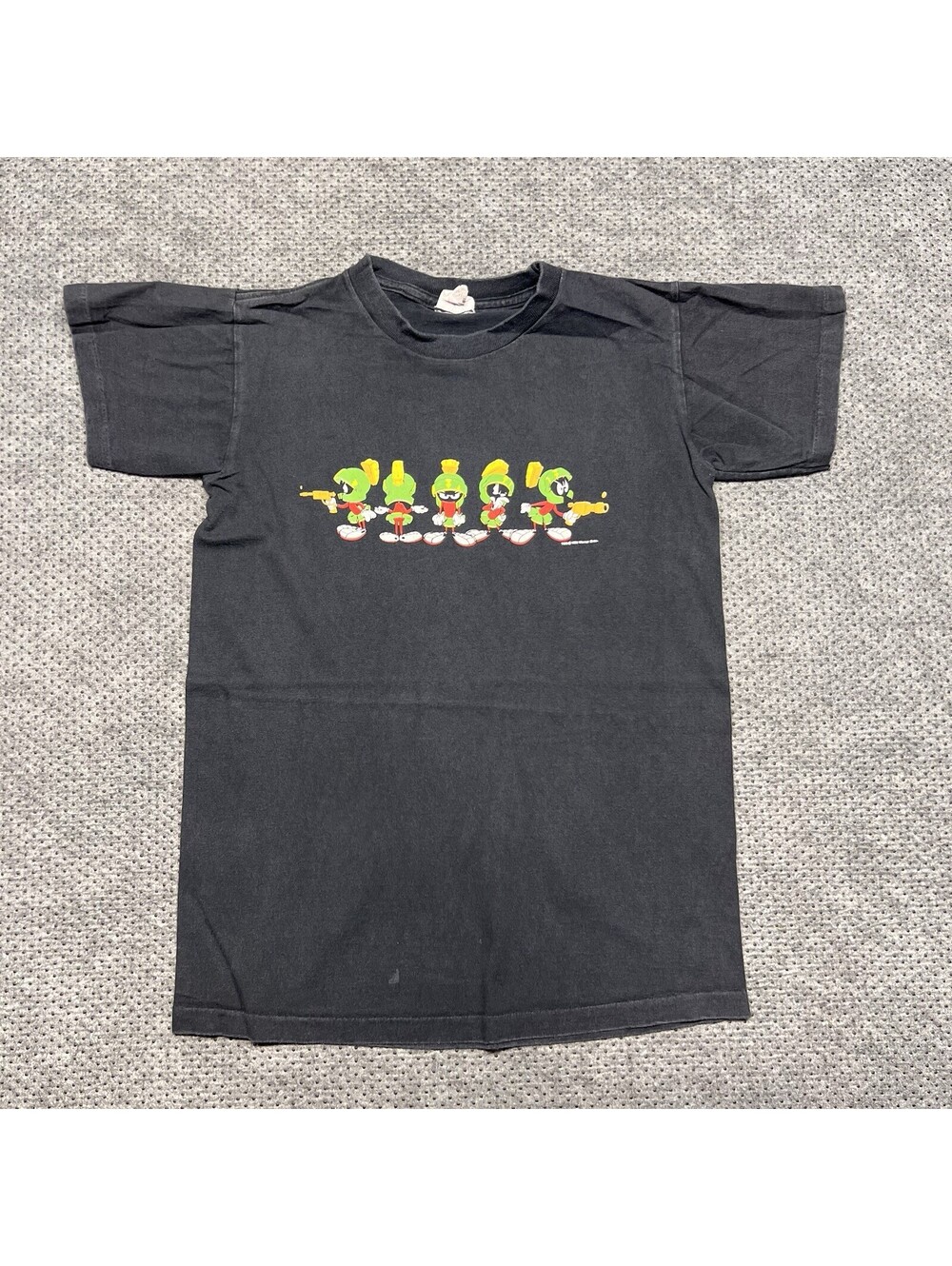 Vintage 1993 Marvin The Martian Promo T-Shirt Youth Large Rare Black Cartoon USA